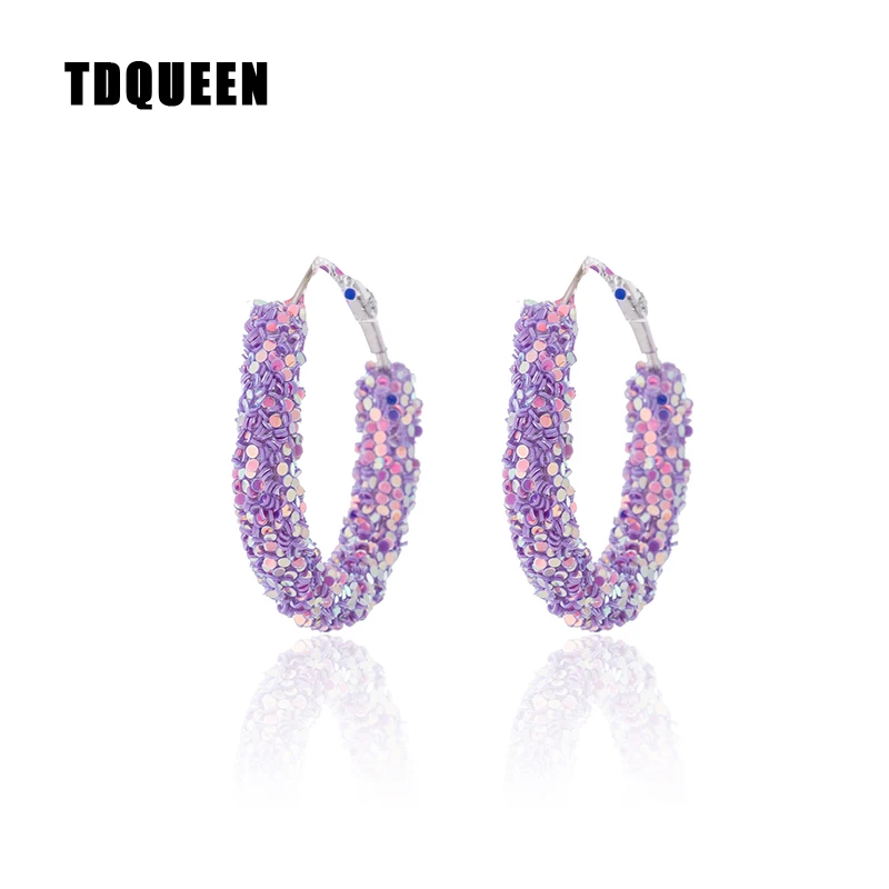 

TDQUEEN Austrian Crystal Hoop Earrings Multi Color Shiny Rhinestone Big Hoop 2018 New Design Earrings for Women