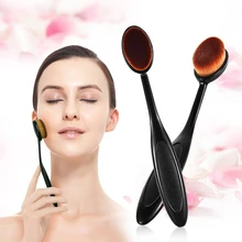 Makeup Brushes chrome Set Tool Round Tube For Women Cosmetic Makeup Face Powder Blusher Toothbrush Curve Foundation Brush