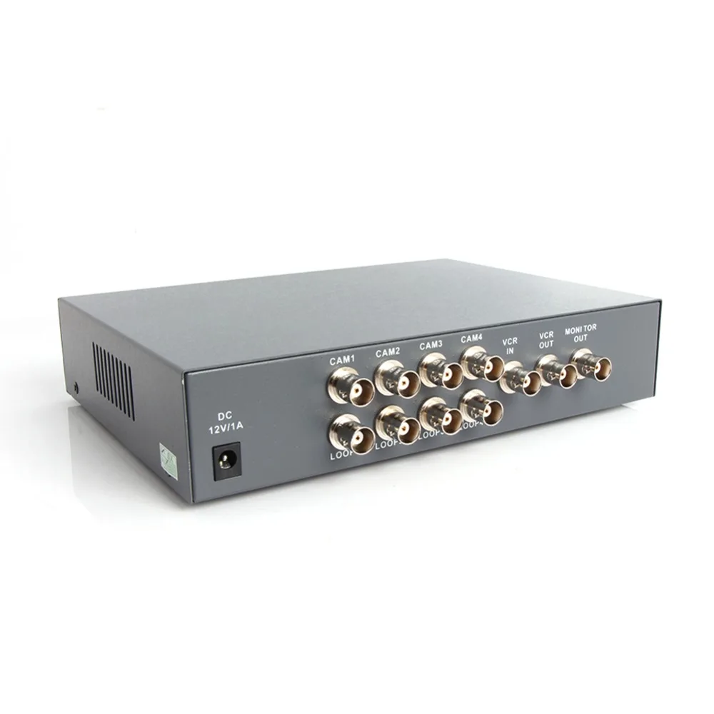 4CH Цвет видео Quad разветвитель процессор для CCTV видеонаблюдение Системы
