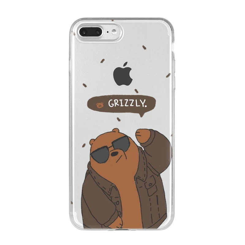 Line Friends коричневый Чехол Miniso We Bare Bears Funda Силиконовый ТПУ чехол для телефона для iPhone 5S, SE 6 6s7 8 Plus X XR XS 11 ProMax