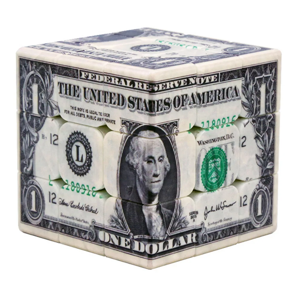

UV Printing Dollar Pattern Magic Cube Speed Cube Puzzle Toy for Brain Trainning