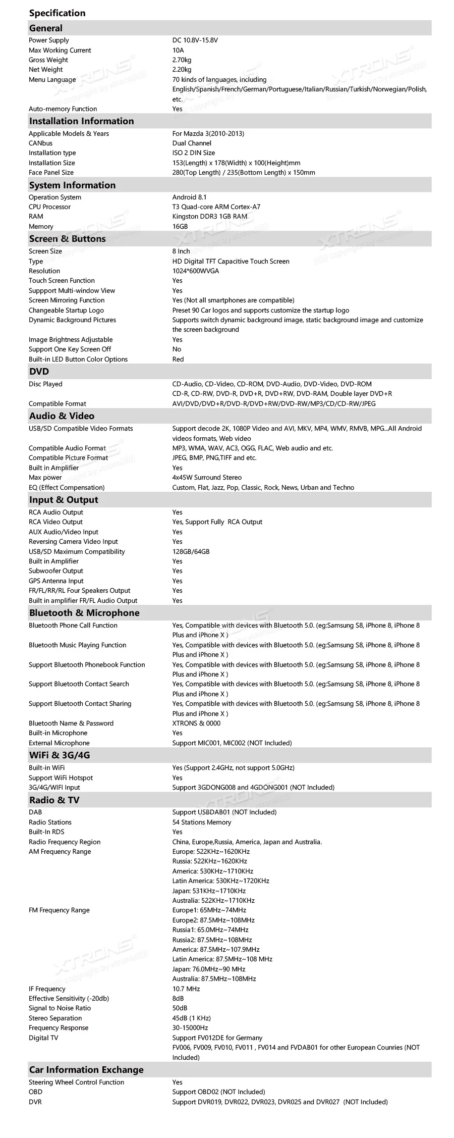 Sale 8" Android 8.1 OS Car DVD Multimedia Navigation GPS Radio for Mazda 3 2010 2011 2012 2013 with Split Screen Function Support 22 Sale 8" Android 8.1 OS Car DVD Multimedia Navigation GPS Radio for Mazda 3 2010 2011 2012 2013 with Split Screen Function Support 22