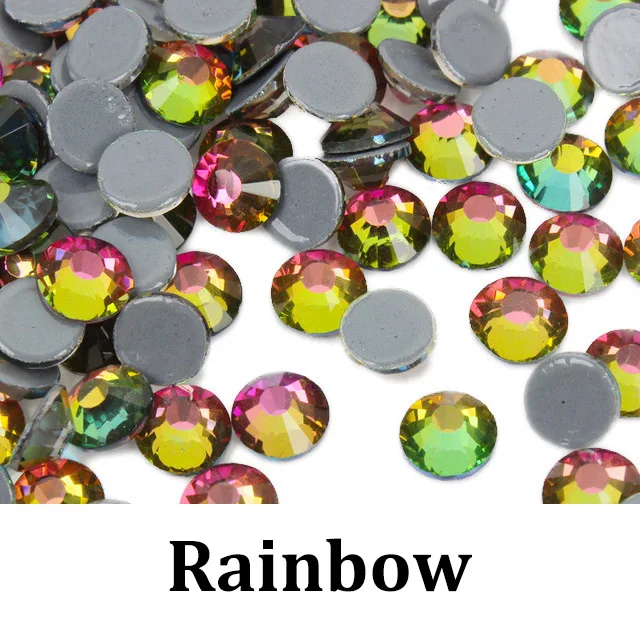 Распродажа высокое качество а++ исправление хрусталя и искусственного алмаза Ss6-ss30 стекло декоративные камни для одежды сумки обувь - Цвет: Rainbow