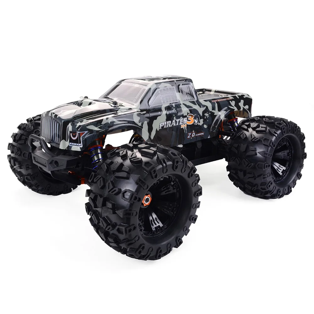 

1/8 ZD Racing MT8 Pirate 3 RC Monster Truck Car 120A Brushless Waterproof ESC Adjustable Shock Absorber 4-Channels RC Car RTR