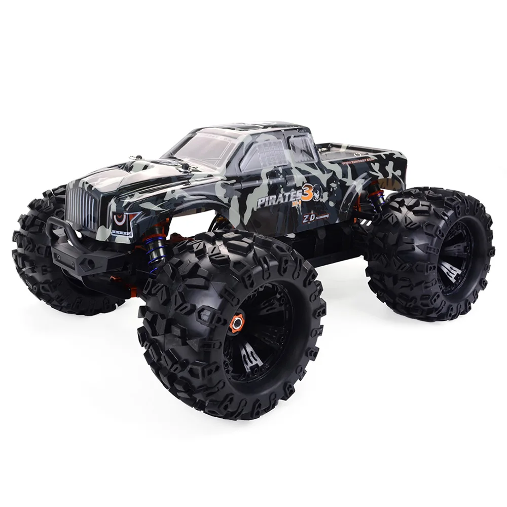 

1/8 ZD Racing MT8 Pirate 3 RC Monster Truck Car Adjustable Shock Absorber 4-Channels 120A Brushless Waterproof ESC RC Car RTR