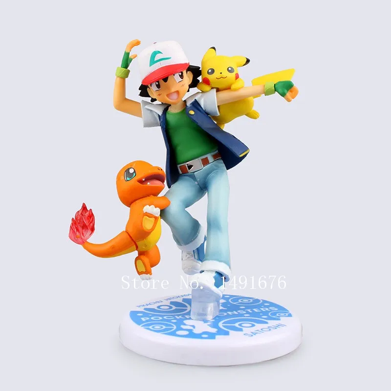 Pocket Monster Ash Ketchum и Pikachu 10 см модель игрушки Аниме ПВХ фигурка для детей подарок на день рождения