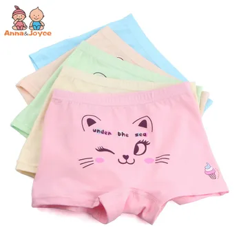 

5Pcs/Lot New Girls Underwear Cotton High-end Boxer Briefs Cute Cat LHTNN415