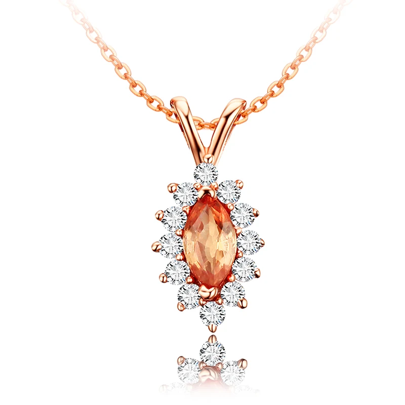 

0.4ct Natural Colorful Sapphire Flower Necklace 925 Sterling-Silver-Jewelry Natural Stone Diamond Jewelry Necklaces & Pendants