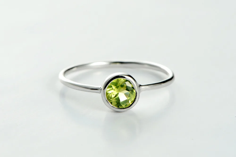 DORMITH Настоящее серебро 925 пробы кольца натуральные кольца из перидота кольца с драгоценным камнем для женщин ювелирные изделия