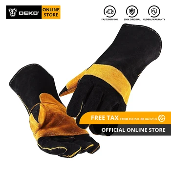 

DEKO 15 Inch High Quality Leather Welding Gloves for TIG/MIG Welders Home DIY Wood Working/Fireplace/Stove/BBQ/Gardening