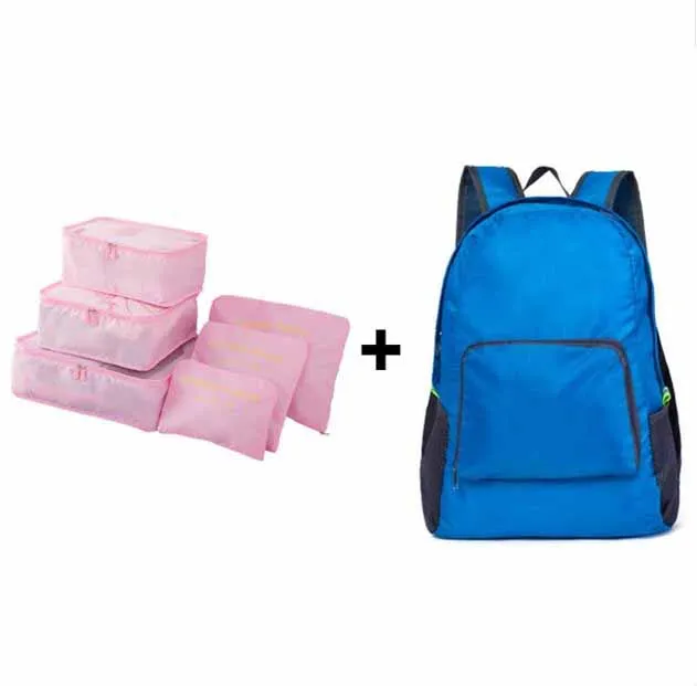 IUX вместительная сумка унисекс сумка для организации и сортировки одежды органайзер для багажа дорожная сумка Большая вместительная сумка женская нейлоновая - Цвет: pinkbackpack