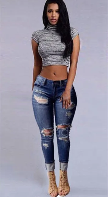 

Jeans Mujer Promotion Cotton Zipper Fly Mid Hole Plaid Ms 2019 Speed Sell Through Ebay Selling Jeans New Winter Feet Pants