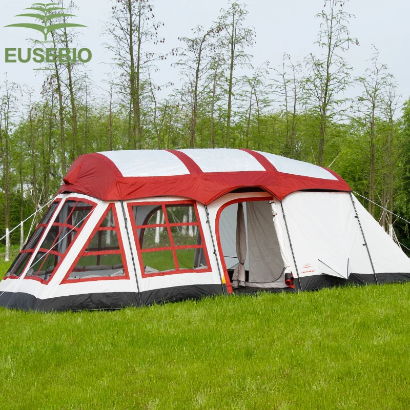

Ultralarge Double Layer 8-12 Person Camping Tent Large Gazebo Carpas De Camping Sun Shelter Tents