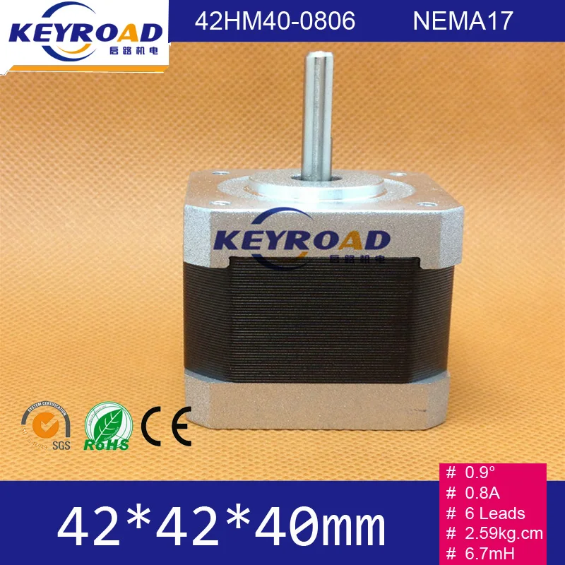 

Cheap NEMA17 Bipolar Step Motor 0.9 degree 2.59Kg.cm 6wires 0.8A 42mm 2phase Hybrid Stepper Motor Free shipping