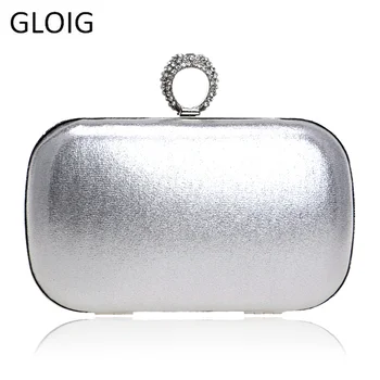 

GLOIG Finger Rings Diamonds Women Clutches Mixed Color Rhinestones Party Lady Handbags Long Chain Shoulder Pocket Money Purse