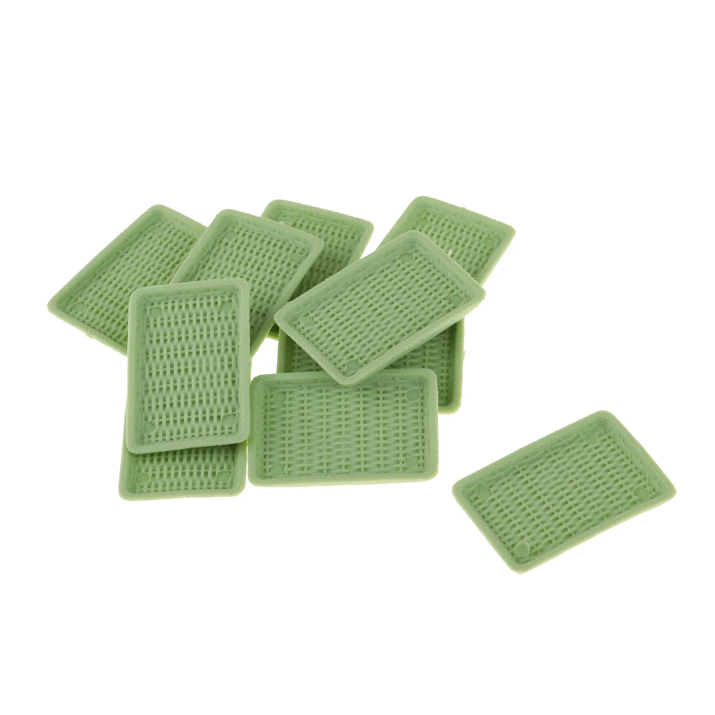 10 قطعة كيت 1/6 الأخضر لوحة علبة أدوات المائدة ل دمية ملاعق خشبية للمطبخ نهاية الجدول مشاهد الحياة ديكور