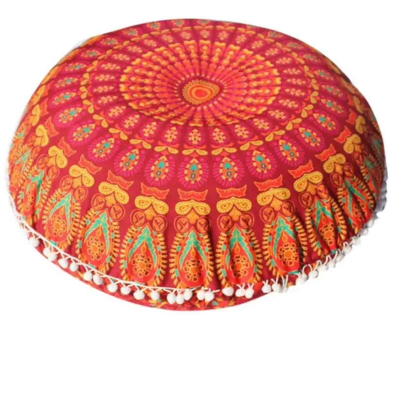 43*43 см индийские подушки с рисунком Мандала круглые богемные домашние подушки Чехол 2O929 - Цвет: C