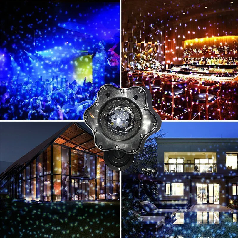 Led Snowfall laser Projector Lights Christmas waterproof Rotating Fairy Snowflake Projector Lamp