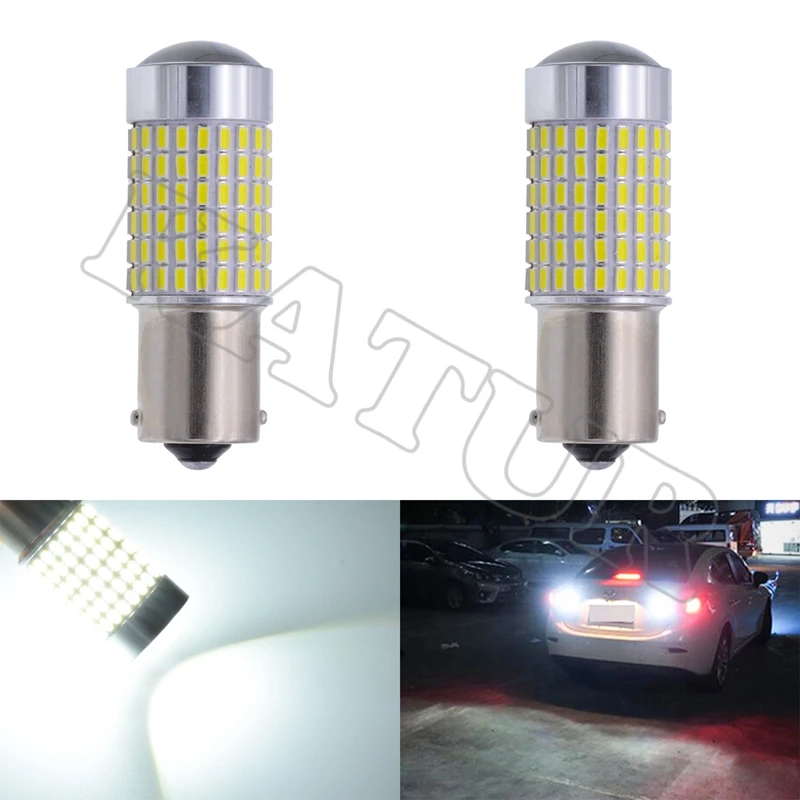 Katur 2 шт. S25 1156 BA15S 3014 144SMD P21W автомобильные сигнальные задние фонари белый 12V