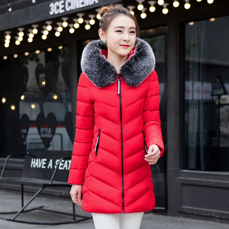 winter jacket women 2018 Winter Female Long Jacket Winter Coat Women Fake Fur Collar Warm Woman Parka Outerwear Down Jacket Coat