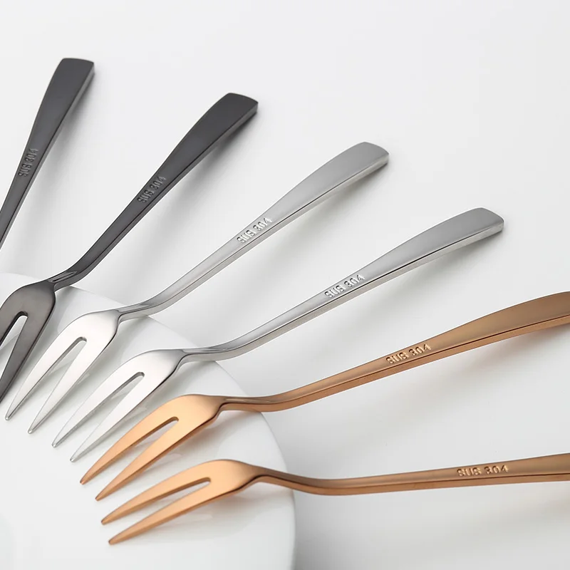 6 pcs of fashionable fruit fork Tea fork set stainless fork dessert creative Restaurant tableware