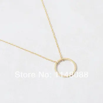 

New Fashion Gold Silver Pink-gold personalized perfect Open Circle pendant Necklace jewelry
