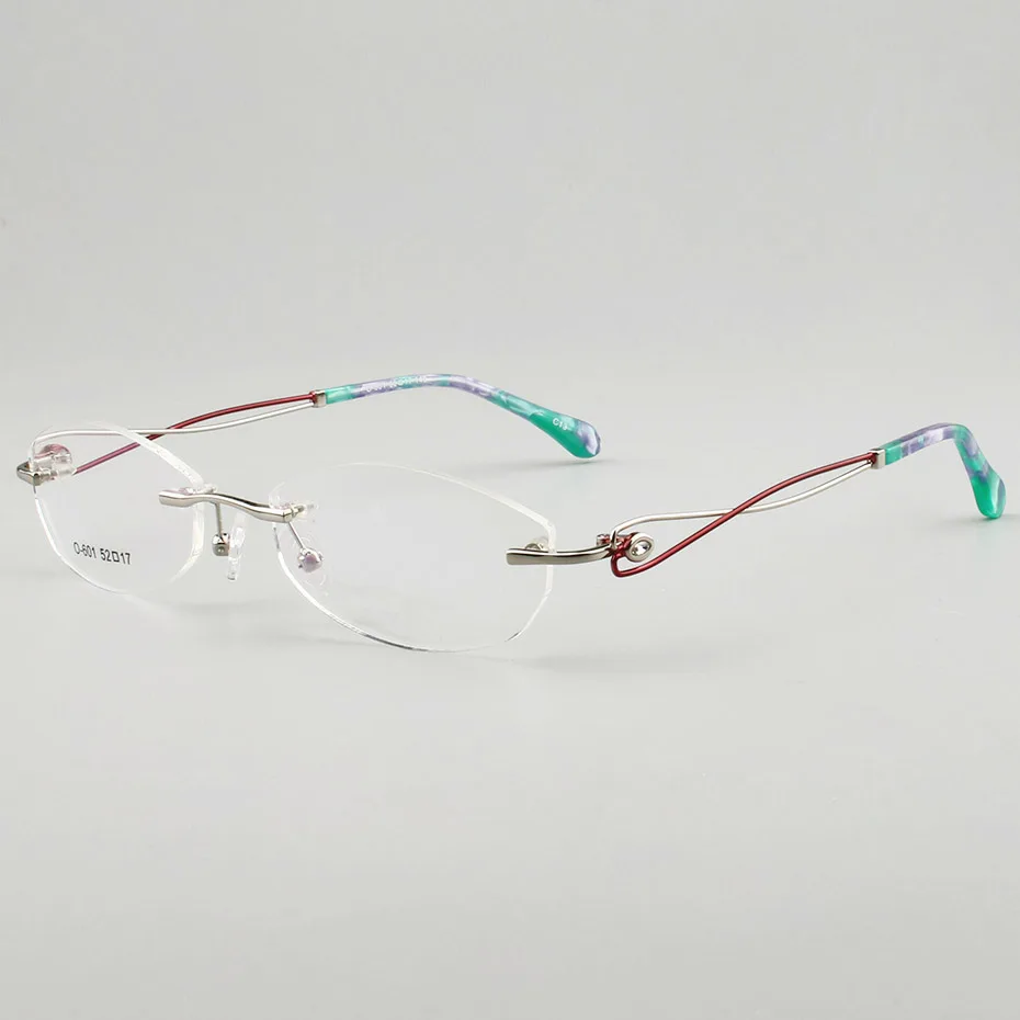 

Fashion Eyeglasses Women Eyeglass Frames light Rimless Glasses Myopia Spectacle Optical Prescription Eyewear 601 (52-17-140)