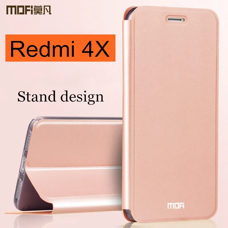 Xiaomi-Redmi-4x-case-cover-flip-leather-back-full-protect-silicone-case-stand-capas-MOFi