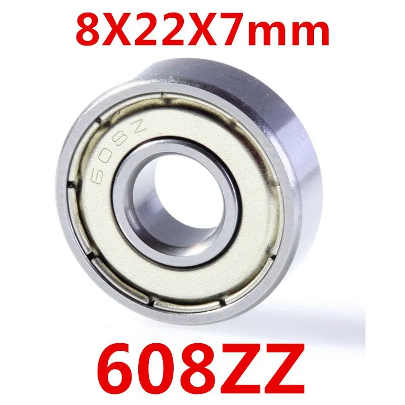 High Quality 10pcs lot Miniature ABEC 5 deep groove ball bearing 608ZZ 8 22 7 mm
