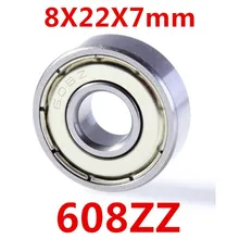 High Quality 10pcs/lot Miniature ABEC-5 deep groove ball bearing 608ZZ 8*22*7 mm 3D printer accessories bearing 608 2Z P0