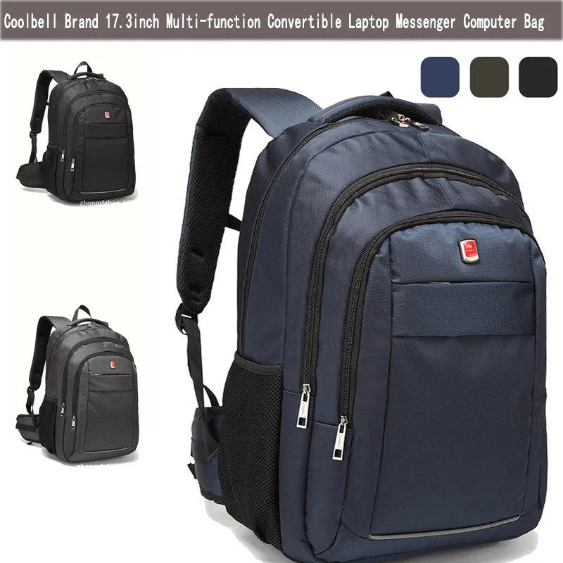 Coolbell 17.3 inch Laptop Backpacks, Packable Dual Shoulder Messenger