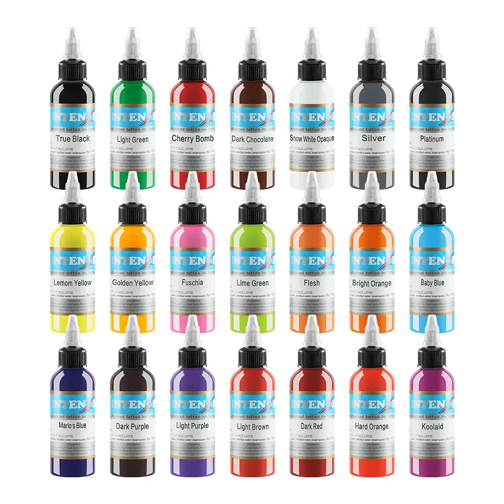 

21 Color Tattoo & Body Art Permanent Tattoo Ink Pigment 1oz Paint Tattoo Artist Ink Set 30ml