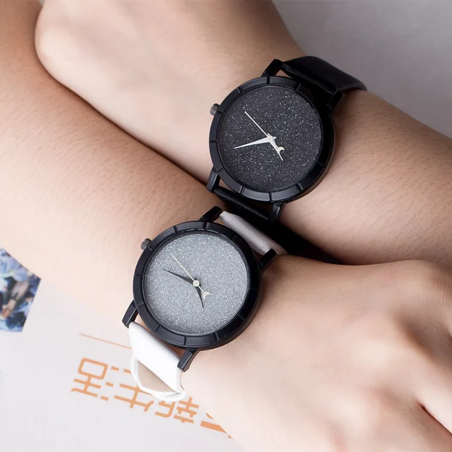 Korean Fashion Simple Women Watch Starry Sky PU Leather Lover's Quartz Wristwatc Korean Fashion Simple Women Watch Starry Sky PU Leather Lover's Quartz Wristwatc
