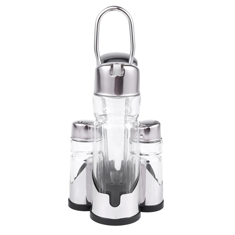 

5X Salt Pepper Oil Sauce Vinegar Dispenser Cruet Condiment Set Glass Container