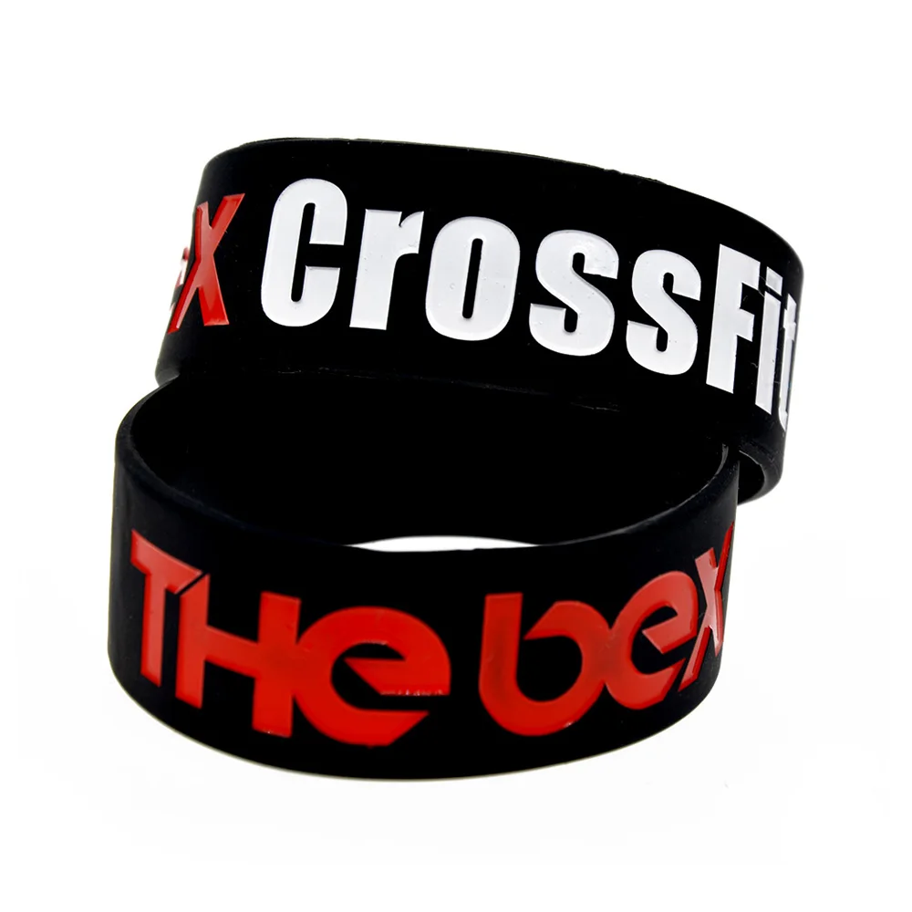 PC The Box CrossFit Silicone Wristband Inch WIde Black Sport