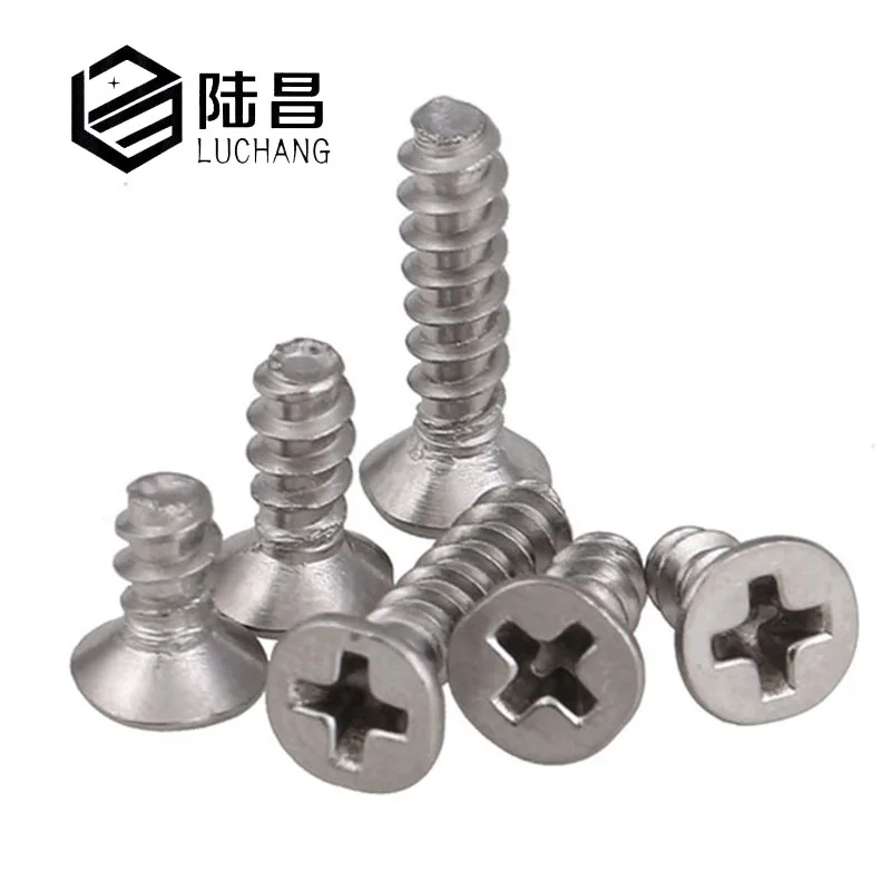 

Luchang free shipping m3 Stainless Steel Philips Cross Pan Round Countersunk Flat Head Tail Self Tapping Screw KB Micro Screw