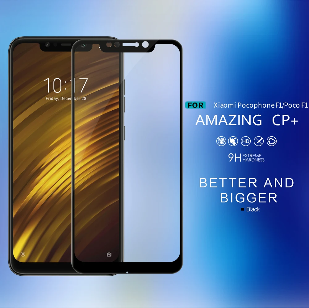 Pocophone F1 стекло Nillkin CP+ 2.5D Полное покрытие экрана протектор для Xiaomi Pocophone F1 закаленное стекло