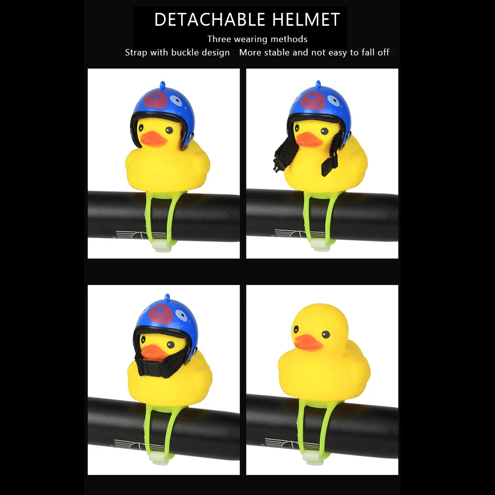 Excellent 1pc Cartoon Yellow Silica Little Duck Helmet Head Bicycle Light Shining Mountain Bike Handlebar Duck Head Light bike Accessories 9