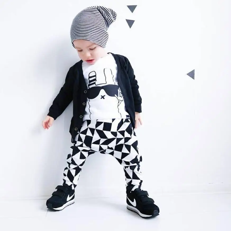 

Infant Kids Baby Boy Long Sleeve Graffiti Print T-shirt+Pants Outfit Clothes Set D50