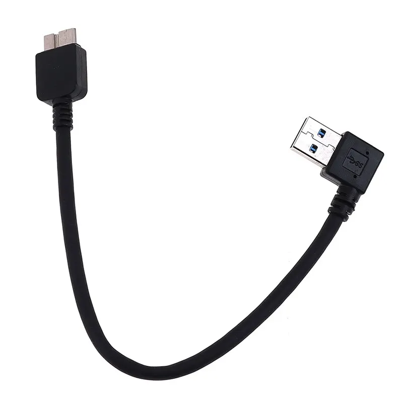 New 20CM Black 3.0 right angle type A male to micro B male connector adapter cable