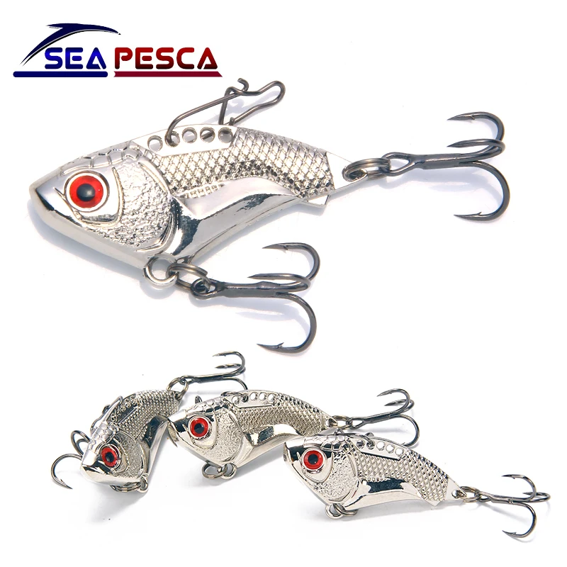 SEAPESCA 1 шт. ложка рыболовная приманка металлическая Crankbait 45 мм 16 г с басами тройник 2