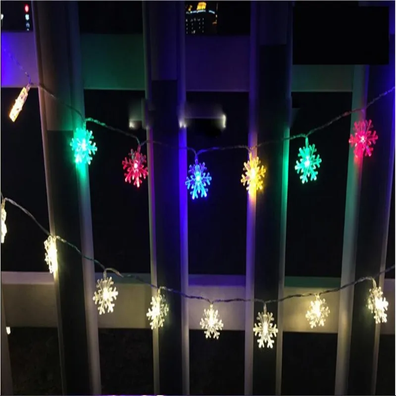4M 20Leds Christmas Tree Snow Flakes Led String Fairy Light Xmas Party Home Wedding Garden Garland Christmas Decorations 13
