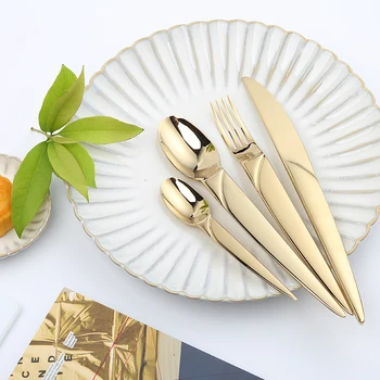 

Europe Western tableware 304/420 stainless steel Knife, fork and spoon set Restaurant tableware Cutting tool