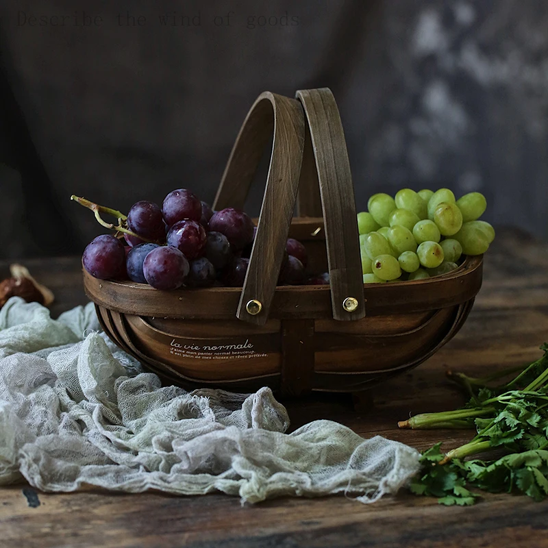 Imitation of Ancient Style Handmade Baskets Vintage Wooden portable