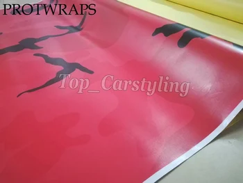

PROTWRAPS large red forest style camouflage car wrap covering foil film with air release size 1.52x10m/20m/30m available