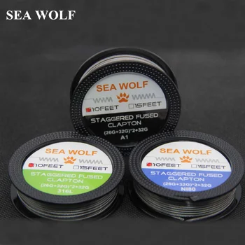 

SEA WOLF NI80 SS316L STAGGERED FUSED CLAPTON wire For RDA RBA Rebuildable Atomizer Heating Wires Coil Tool vape 10ft/roll