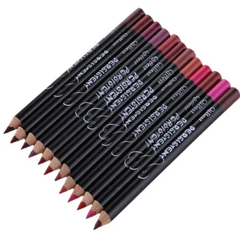 

12 Colors/ Set Professional Multi-functional Pencil Long Lasting Waterproof Lip Eye Brow Cosmetic Makeup Colorful Lip Liner Pens