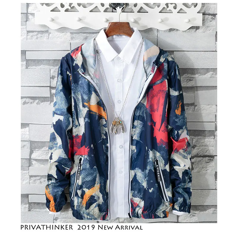 Privathinker Men Summer Korean Streetwear Jacket 2019 Mens Sun Protection Clothing Sweatshirt Male Harajuku Fashion Jackets 5XL
