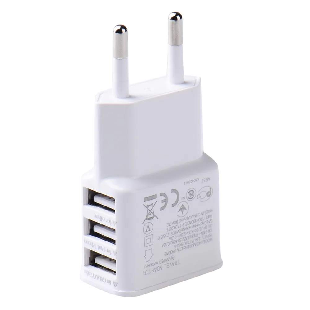 

USB Wall AC Charger 5V 2.0A 3 Ports EU Plug Adapter For Samsung Galaxy S5 S4 S3 S2 Note 4 For IPhones Xiaomi Huawei For iPad J3