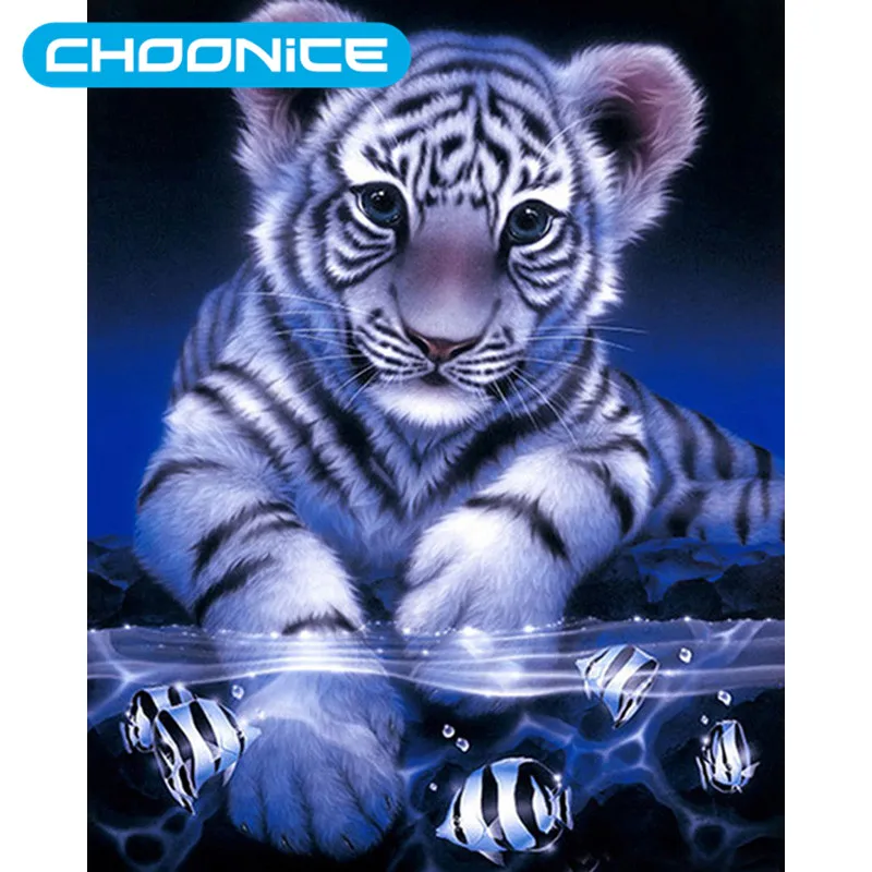 Pintura De Diamante Purpura Tigre Atrapar Peces Diy 3d Diamante Bordado Tigre Blanco Bebe Mosaico Dibujos Imagenes Con Cuentas Diy 3d Diamond 3d Diamonddiamond Painting Aliexpress